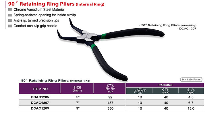 90° Retaining Ring Pliers (Internal Ring)
